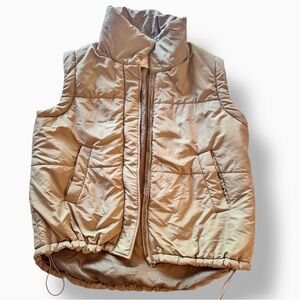 ALTAR’D STATE Olive Green Quilted Puffer Vest w High Neck